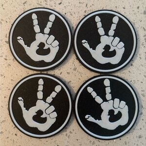 Peace Sign Car Cup Coasters Set of 4 3D Printed universal size car or SUV